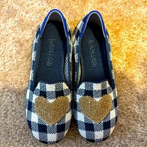 Rothy’s The Kids Loafer Gingham Heart Ballet Flats